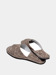 Women's "Beige Cucumber" slippers Model 1105 Flotar Leather