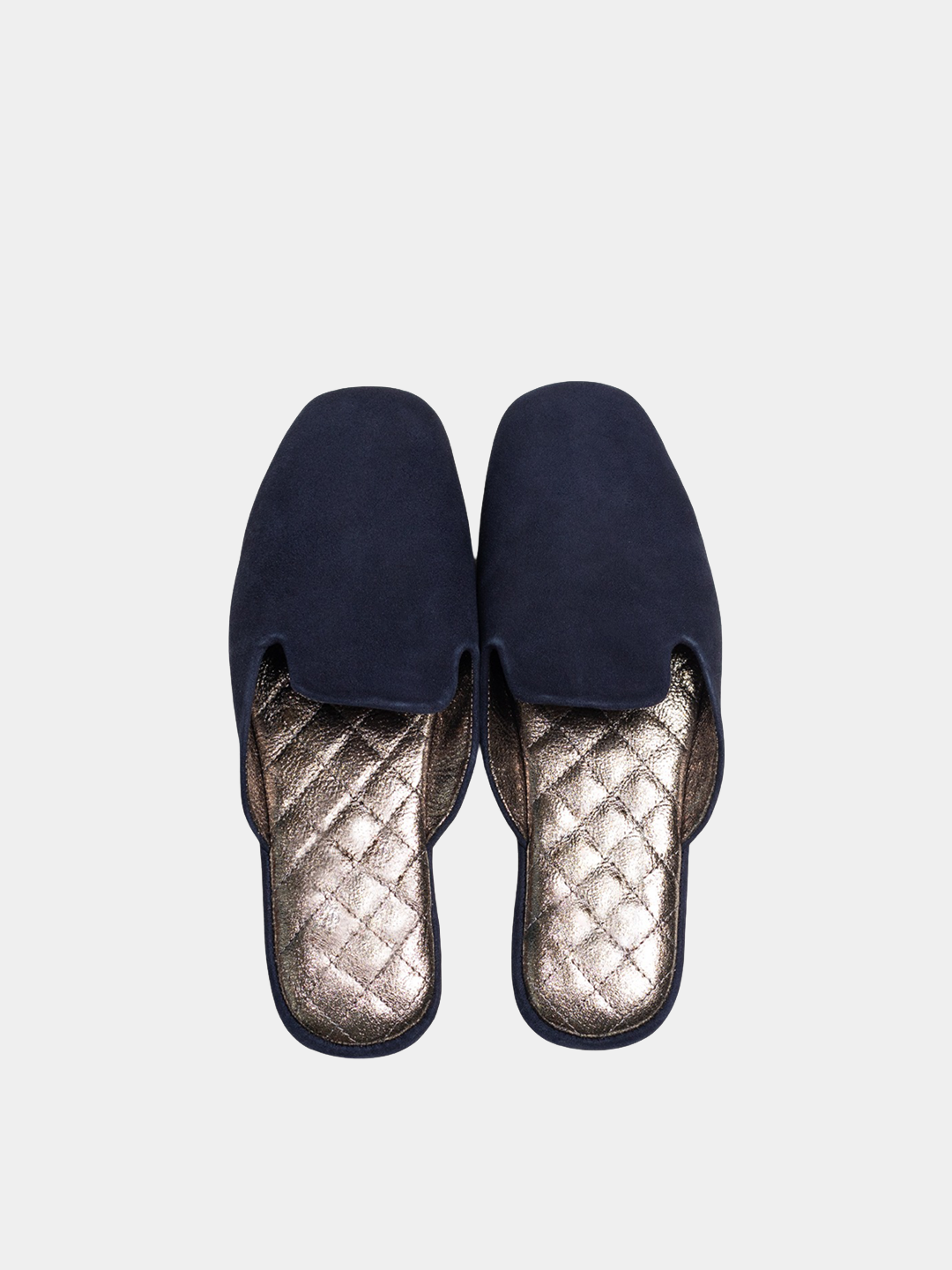 Women's  blue travel slippers with case Model 1109 Suede Leather
