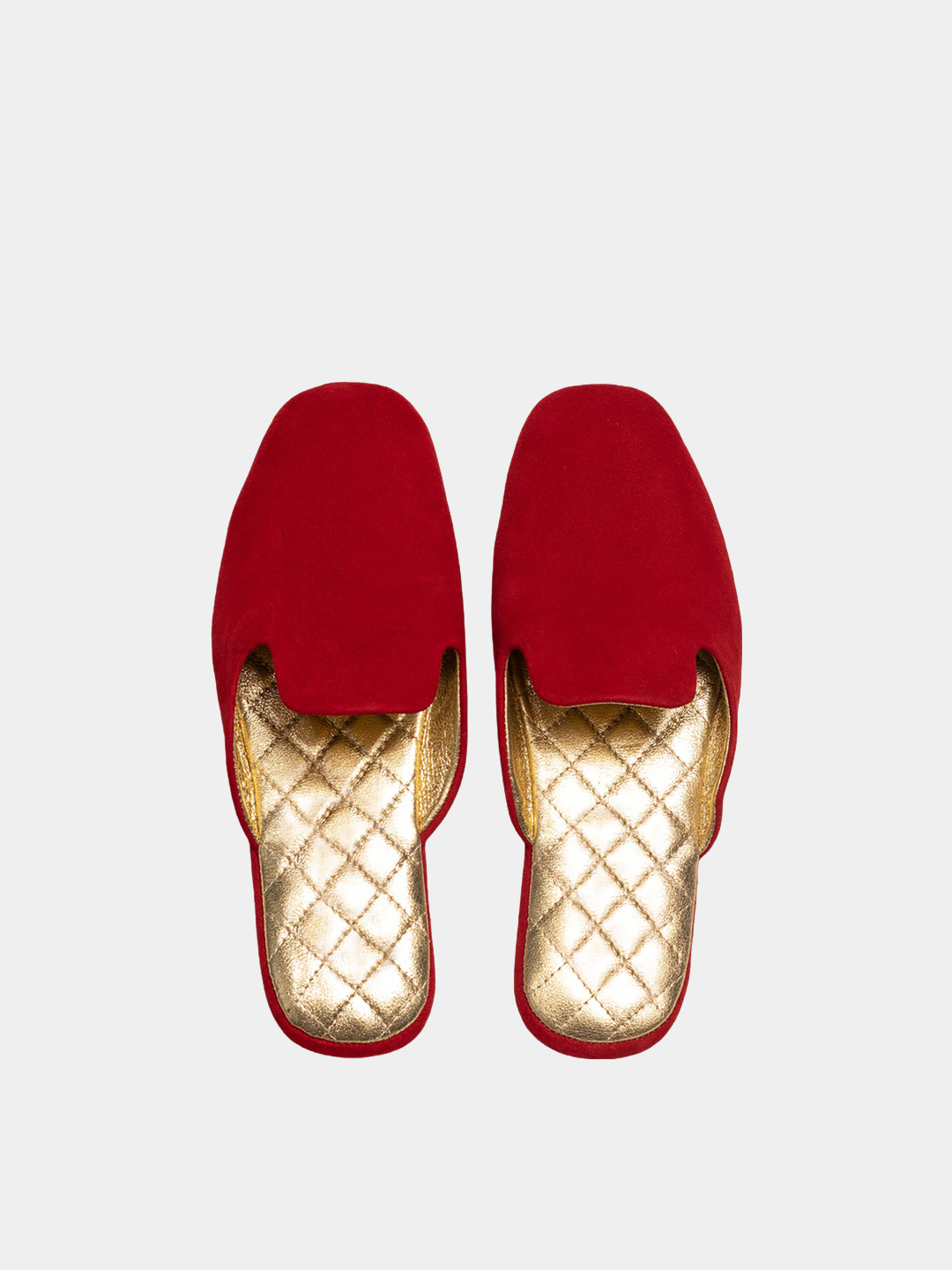 Women's red travel slippers with case  Model 1110 Suede Leather