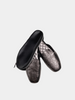 Women's silver travel slippers with case Model 1113 Suede Leather