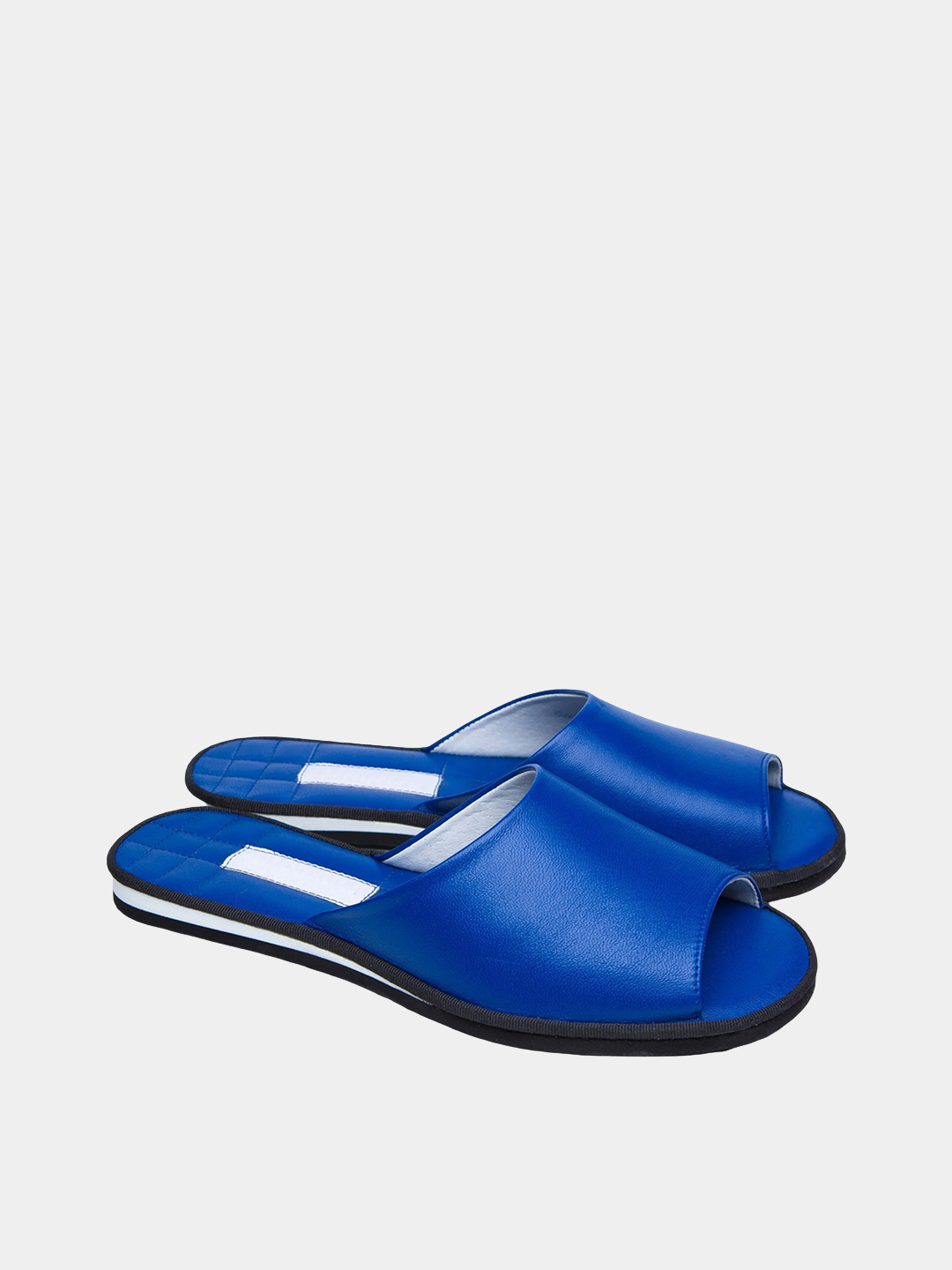 Women's blue slippers Model 1120 Genuine Leather