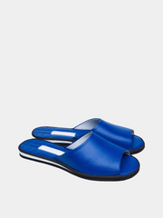 Women's blue slippers Model 1120 Genuine Leather