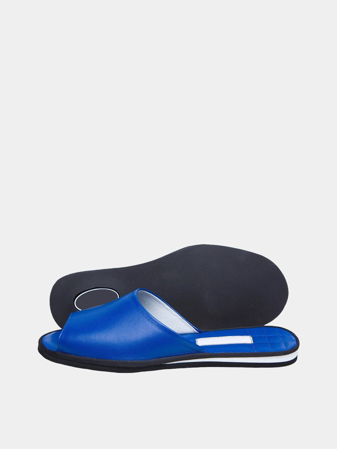 Women's blue slippers Model 1120 Genuine Leather