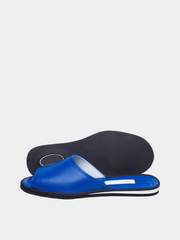 Women's blue slippers Model 1120 Genuine Leather