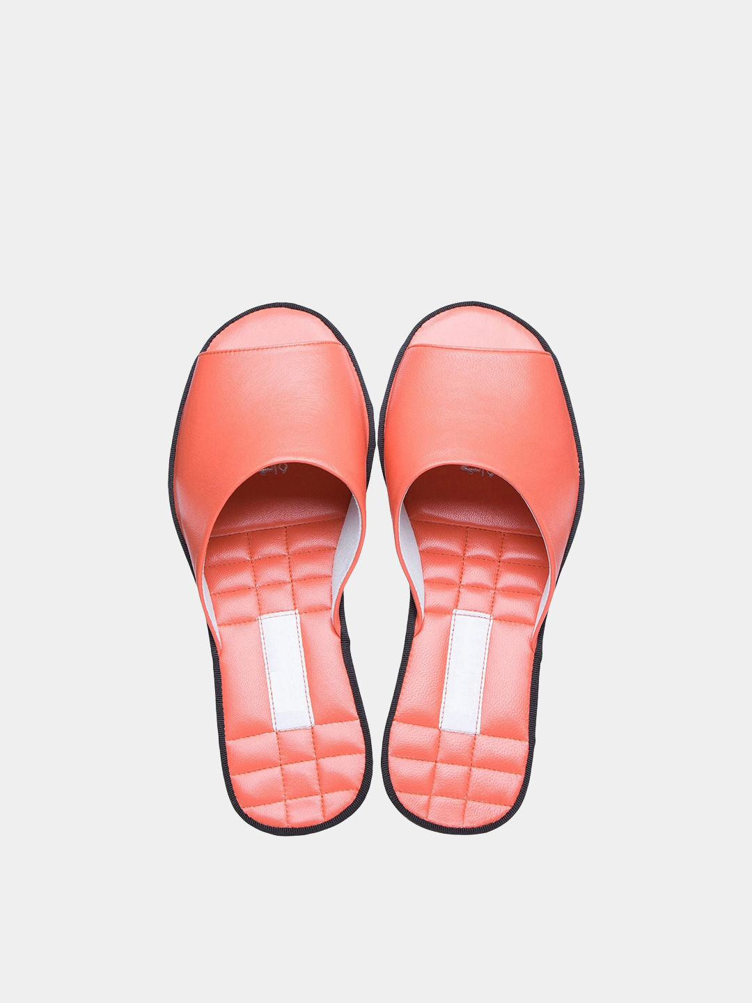 Women's red slippers Model 1122 Genuine Leather