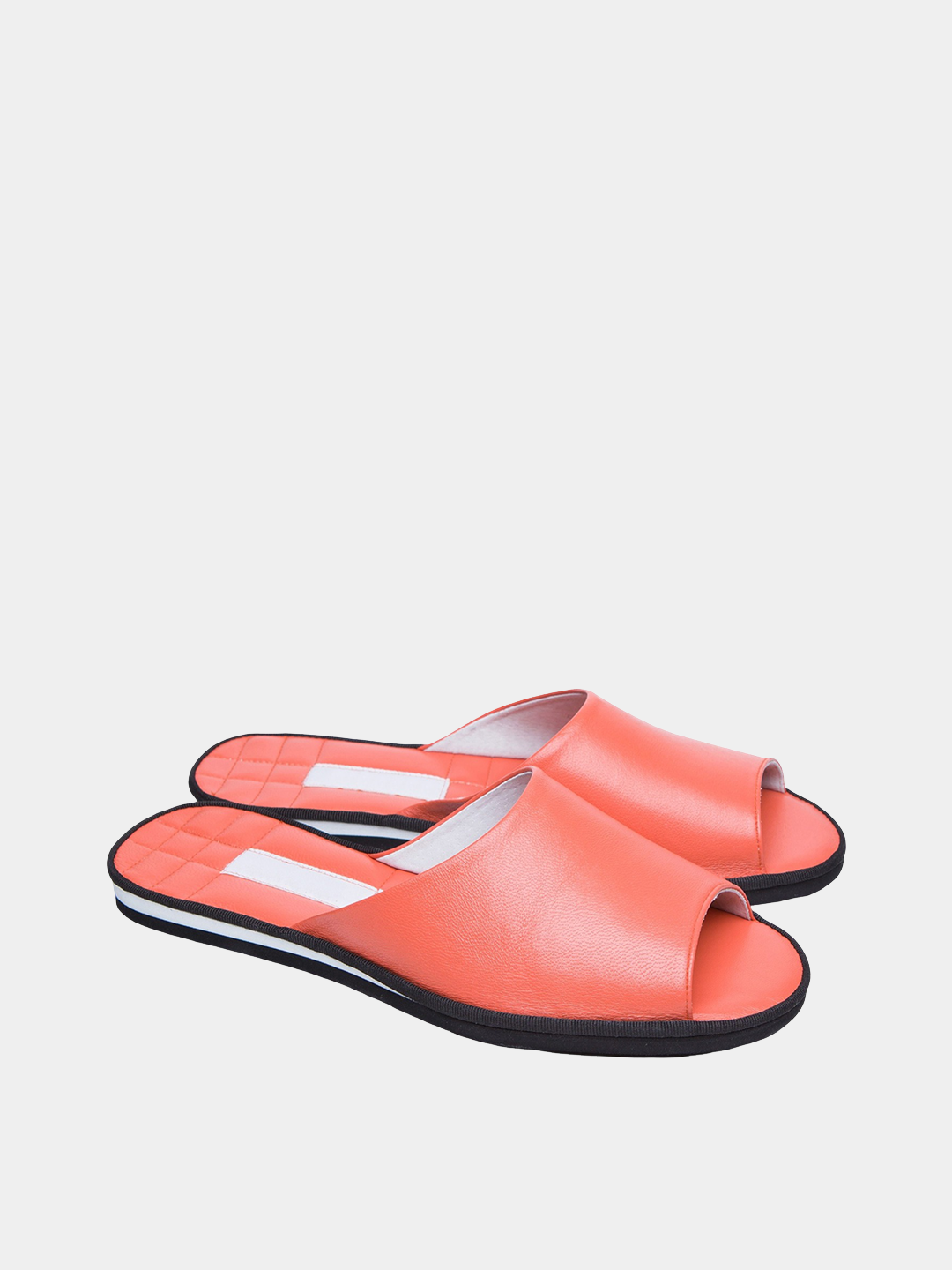 Women's red slippers Model 1122 Genuine Leather