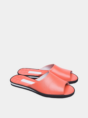 Women's red slippers Model 1122 Genuine Leather