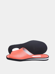 Women's red slippers Model 1122 Genuine Leather