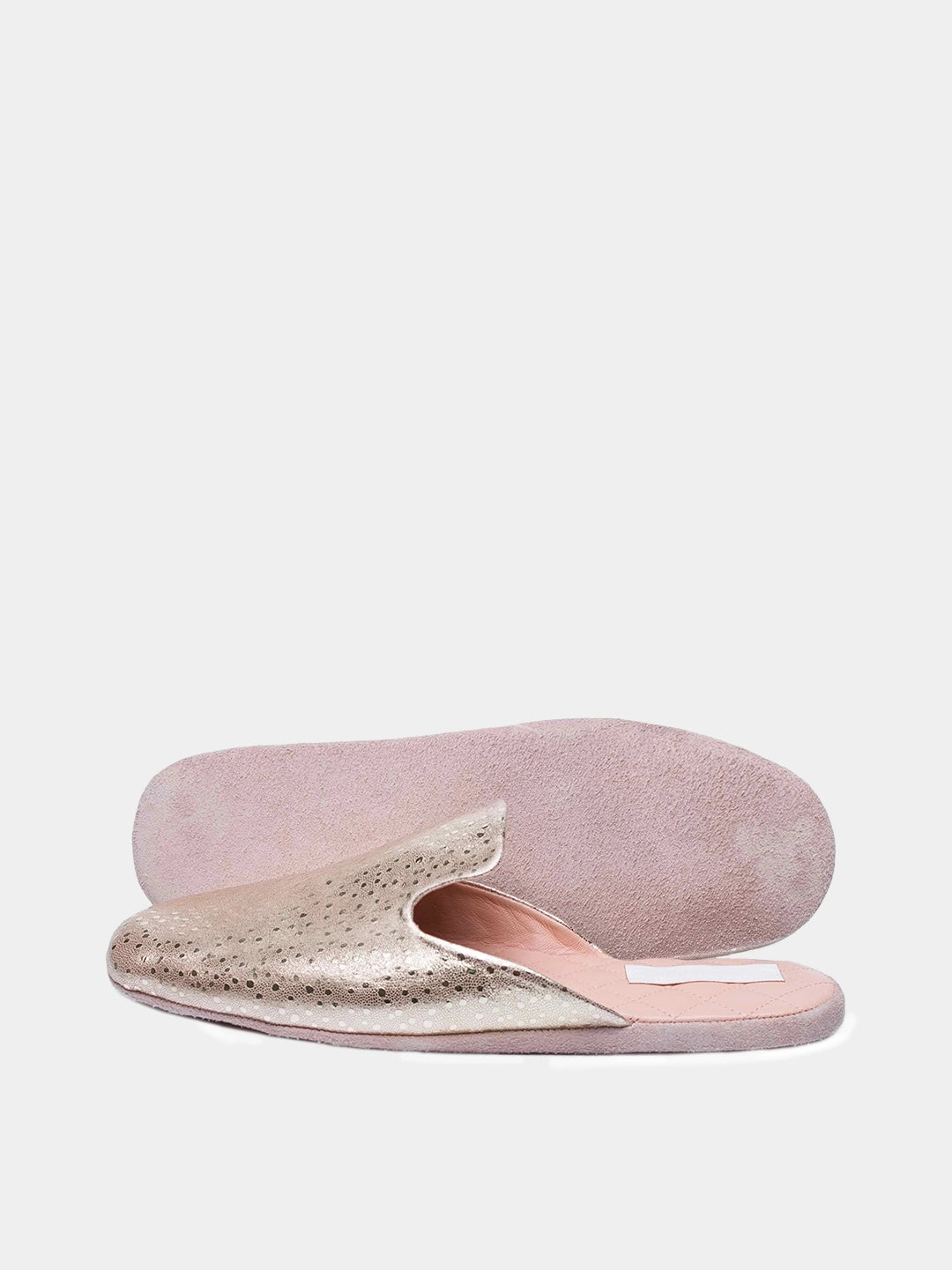 Women's rose-gold travel slippers with case Model 1163 Nappa Leather