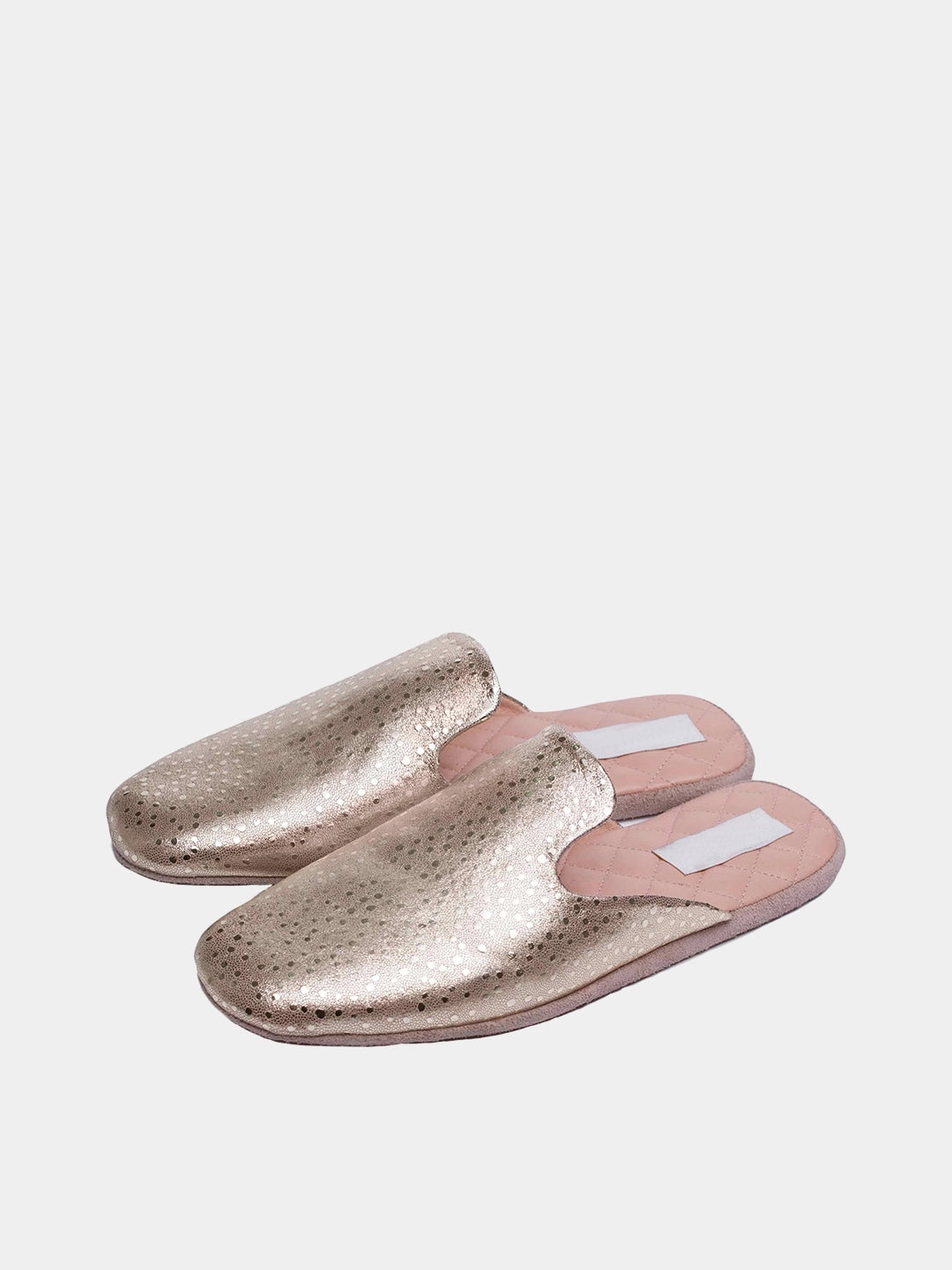 Women's rose-gold travel slippers with case Model 1163 Nappa Leather