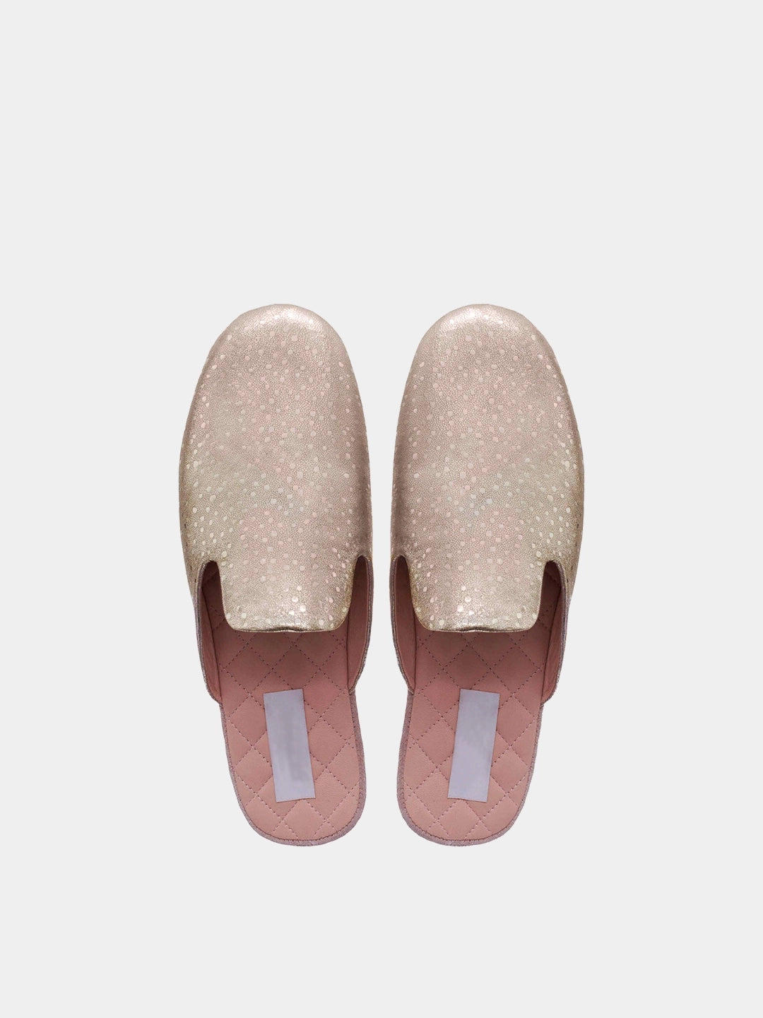 Women's rose-gold travel slippers with case Model 1163 Nappa Leather