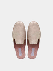 Women's rose-gold travel slippers with case Model 1163 Nappa Leather
