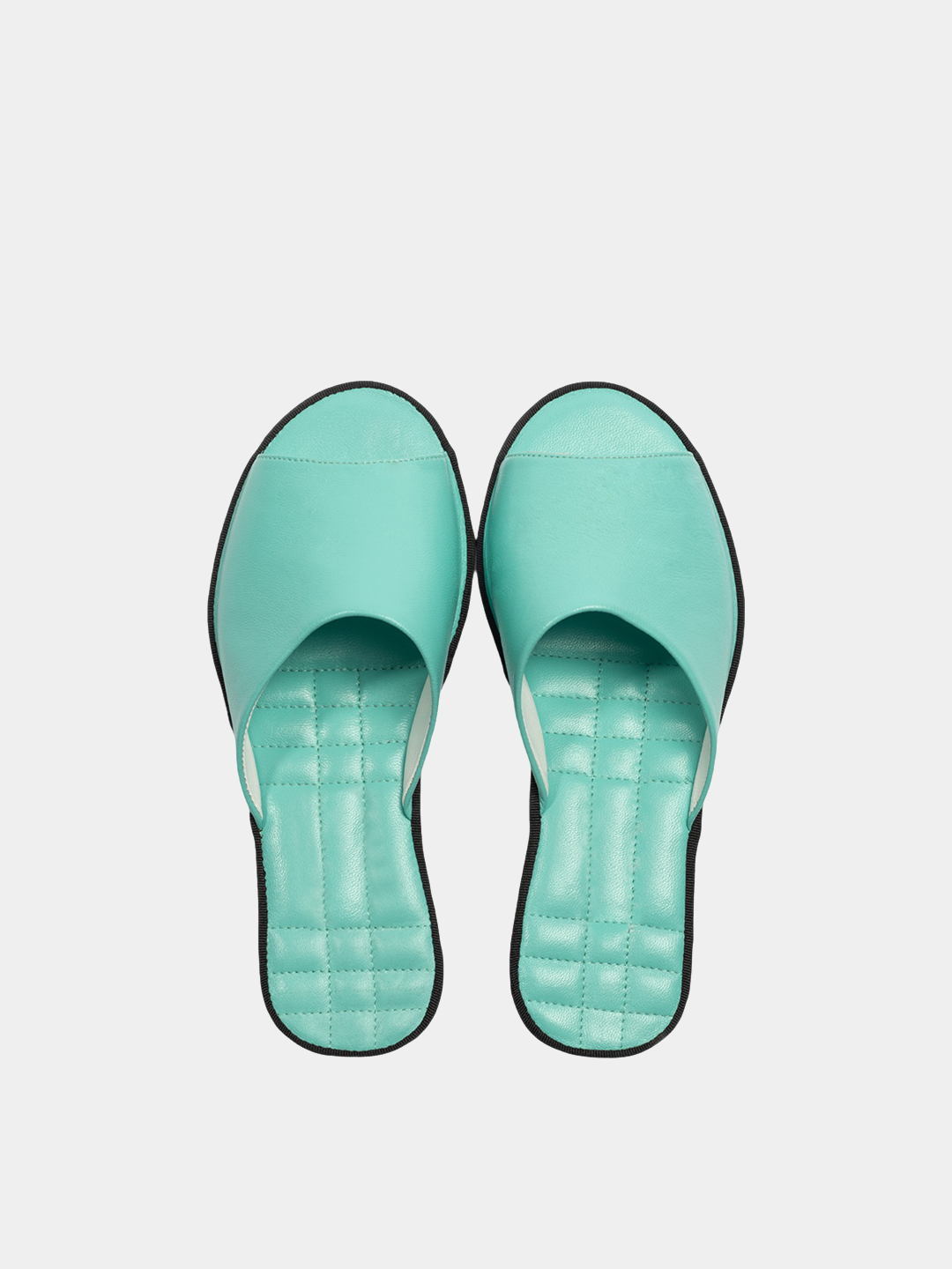 Womens leather slippers Mint Serenity