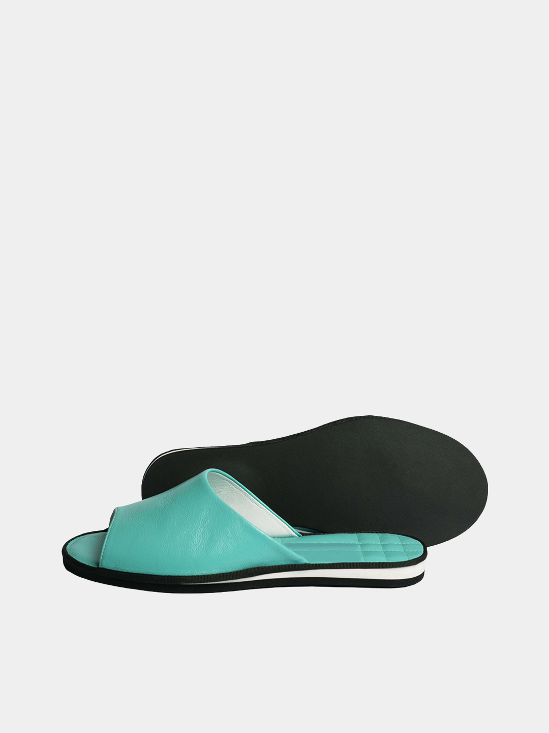 Womens leather slippers Mint Serenity