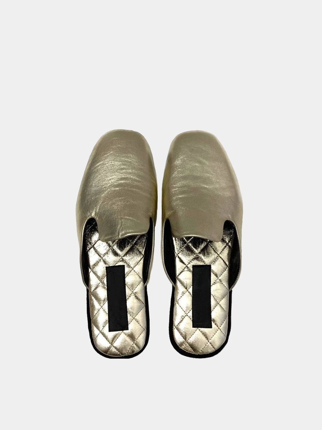 Womens leather slippers Gold Nova