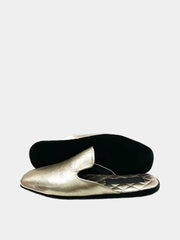 Womens leather slippers Gold Nova