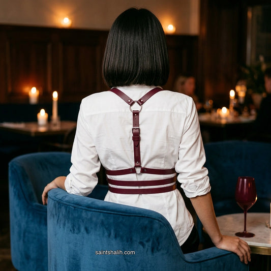 Leather Harness Burgundy Claret