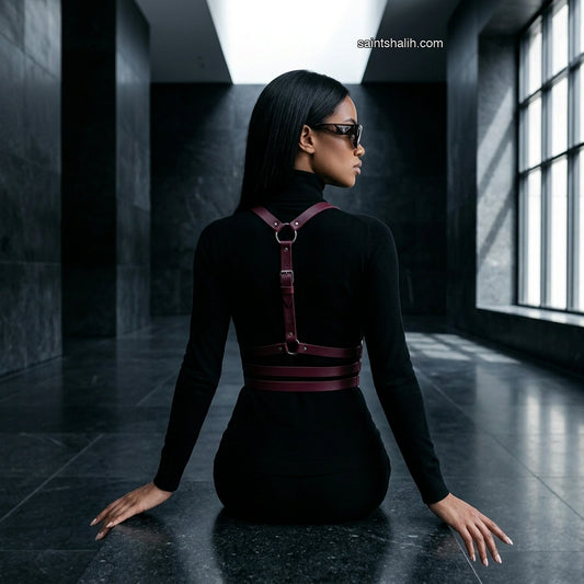 Leather Harness Burgundy Claret